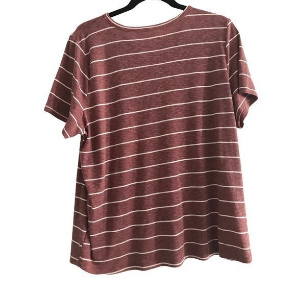 Maurice's Women's Plus Size 2XL Pink striped Short‎ Sleeve T-shirt - Picture 4 of 4